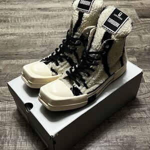 Rick Owens x Converse Black and White High-Top Sneakers